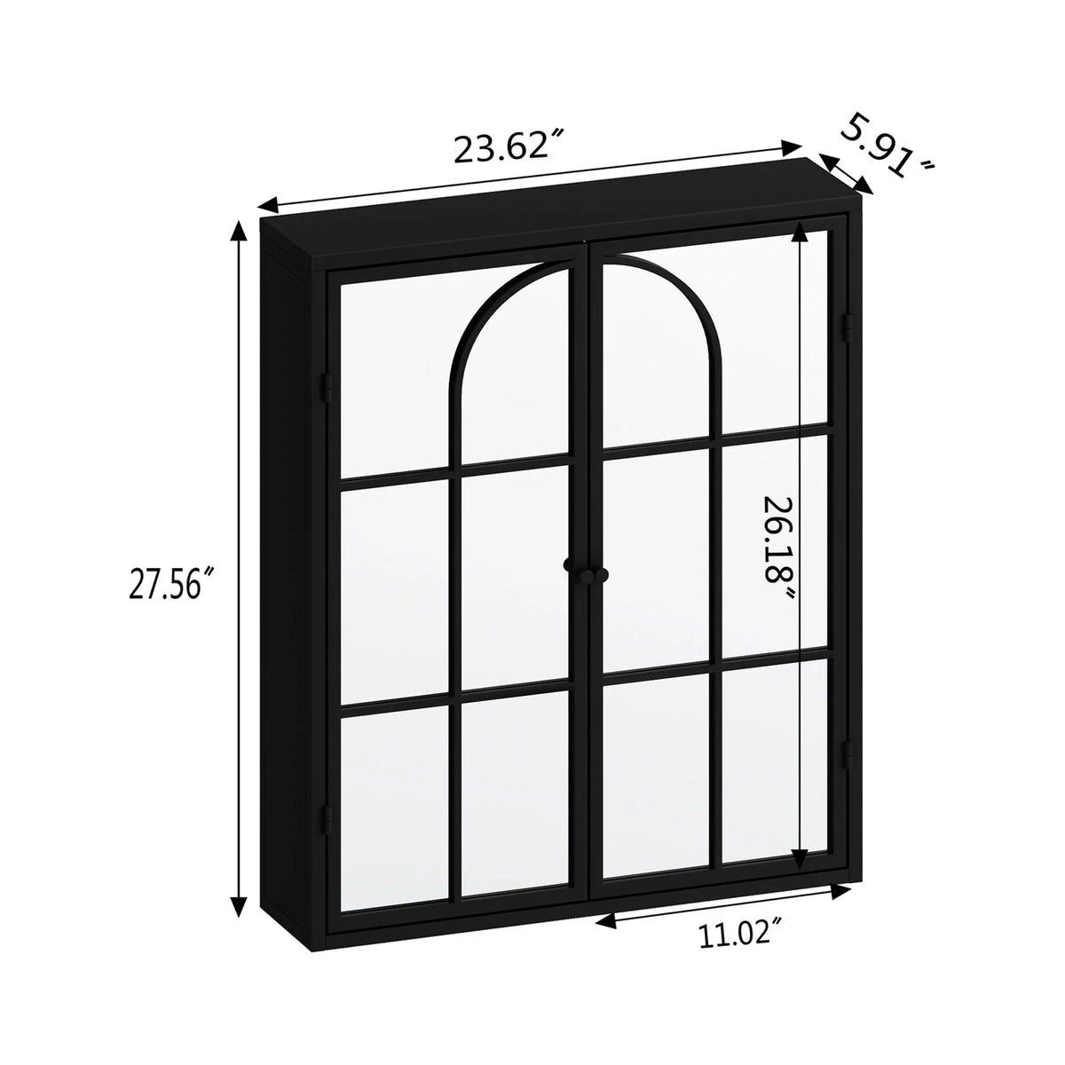 27.56"Modern Wall Cabinet with Glass Doors, Bathroom Cabinet with Featuring Three-tier Storage for Entryway Living Room, Bathroom or Dining Room - image 23