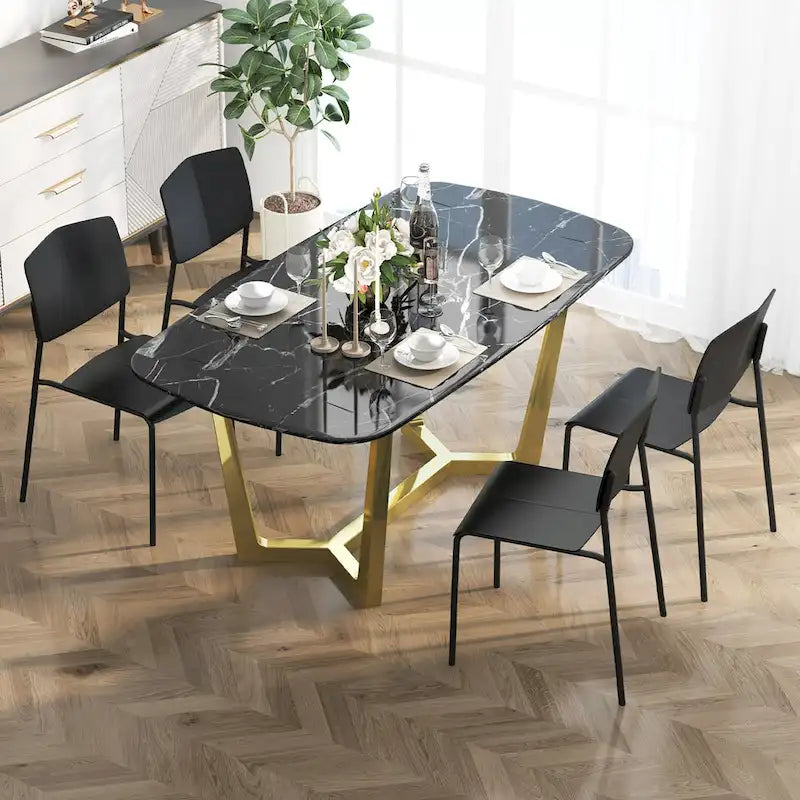 Set of 4 Stackable Dining Chairs with Ergonomic Backrest and Spacious Seat by Gymax - image 5