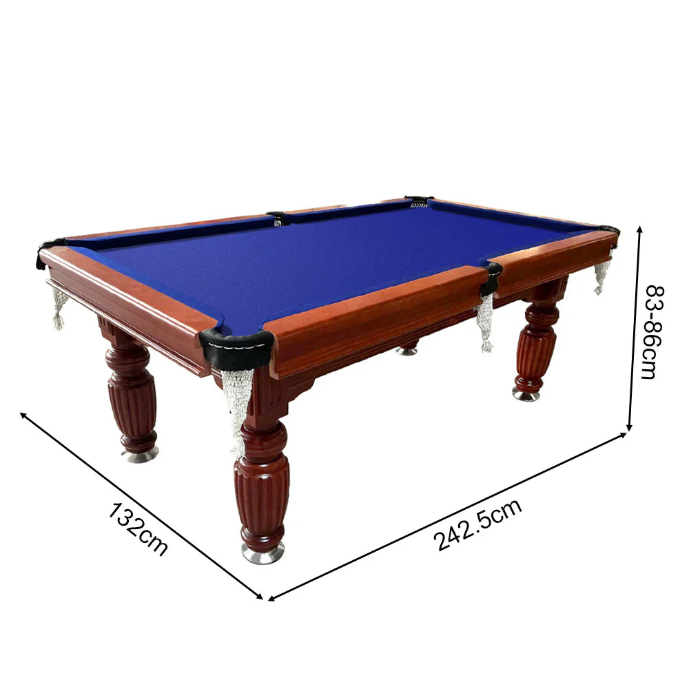 Classic Slate Pool Table with Cues and Balls Set for Home or Lounge, Walnut Wood, 8FT - image 8