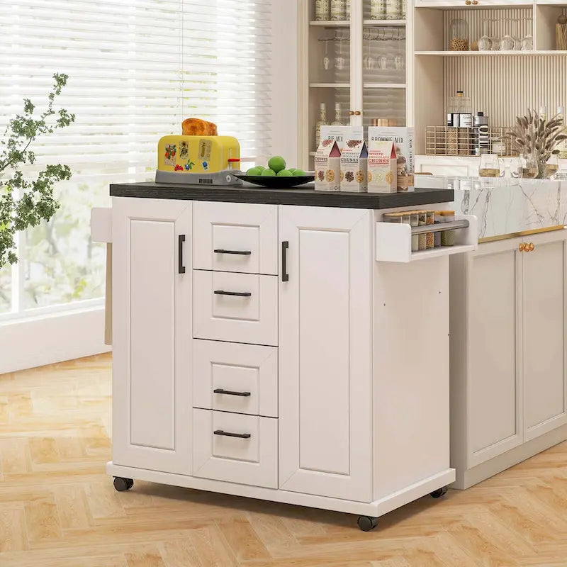 Costway Mobile Rolling Kitchen Island Cart with Wheels - Versatile Serving Utility - Learn More - image 3