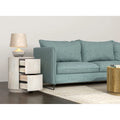Round Nightstand with 2 Drawers Wooden Bedside Table - image 4