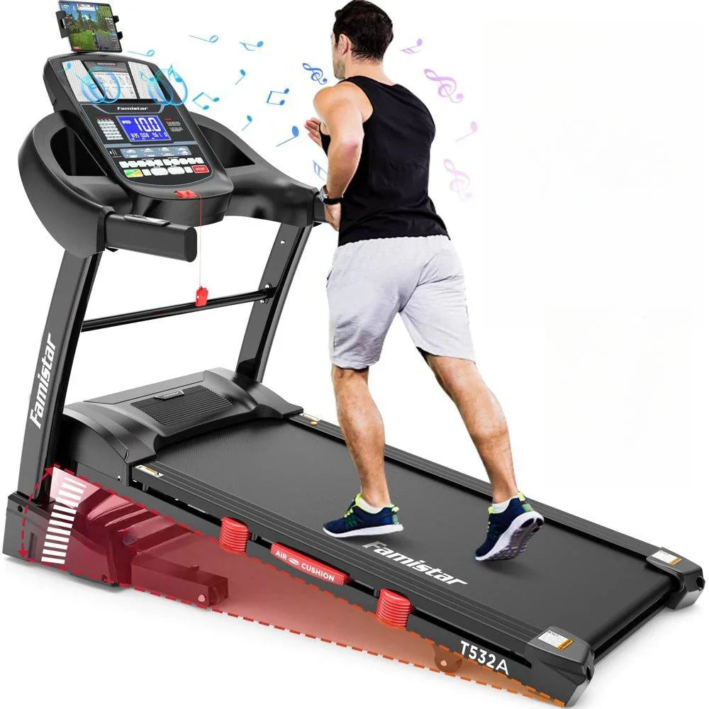 Famistar Folding Treadmill for Home with 15 Levels Auto Incline, 300LB Capcity, 10MPH Fast Speed Controls - image 1