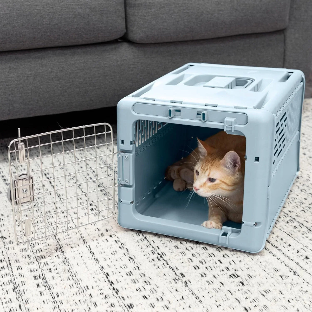 Designs Plastic Kennels Rolling Plastic Airline Approved Wire Door Travel Dog Crate, XXX-Large, Gray - image 37
