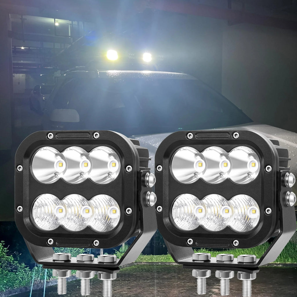 LED Off-road light, IP68 LED Off-road driving 5-inch LED tractor Working Light 120W 10000lm Assisted driving fog light Combination beam Heavy-duty car Boat ATV RV Pickup 12V 24V, a pair - image 3