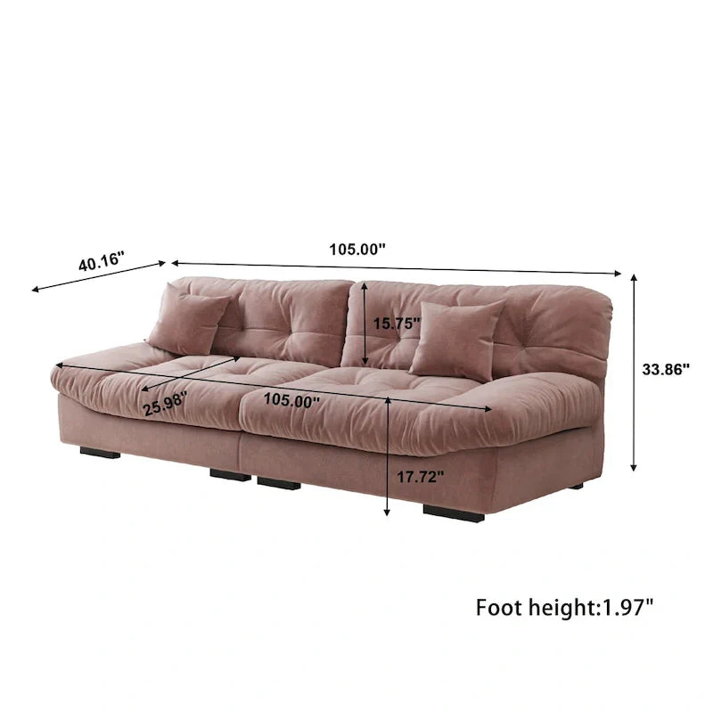 105 Minimalist Cloud Loveseat Sofa with Two Cushions - image 18
