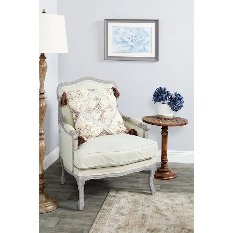 Intricately Carved Dark Brown Mango Wood Accent Table with Elephant or Floral Design and Turned Base - Roche River Decor - image 9