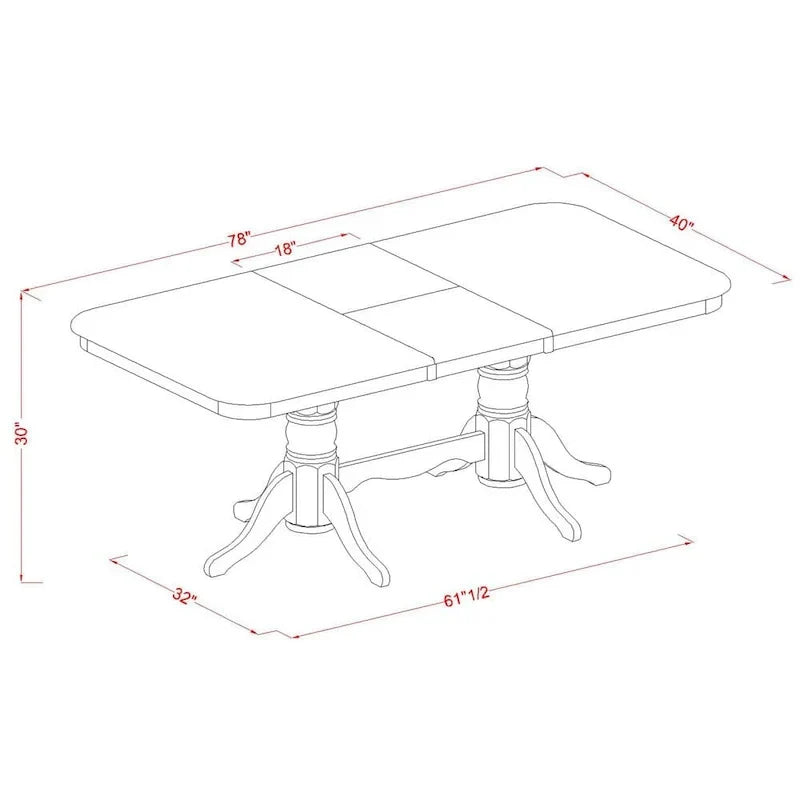 East West Furniture 9-Piece Saddle Brown Kitchen Dining Set - Rectangular Table with 8 Chairs (Various Seat Options) - image 7