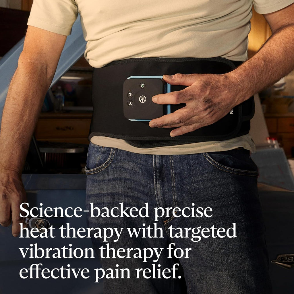 RecoveryTherm Back - Hot Vibration Back and Core Wrap for Athletes - Advanced Hot Vibration for Pain Relief Wrap with Cryothe