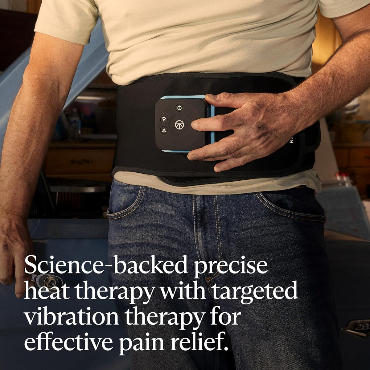 RecoveryTherm Back - Hot Vibration Back and Core Wrap for Athletes - Advanced Hot Vibration for Pain Relief Wrap with Cryothe