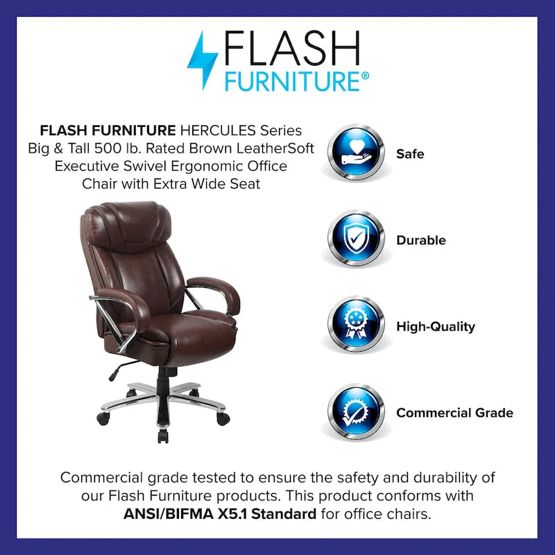 Executive Ergonomic Swivel Office Chair for Big & Tall with LeatherSoft Upholstery - image 22