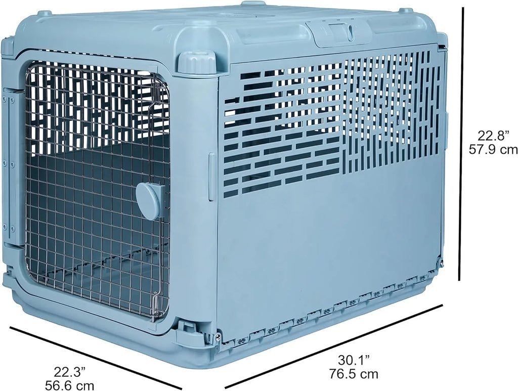 Designs Plastic Kennels Rolling Plastic Airline Approved Wire Door Travel Dog Crate, XXX-Large, Gray - image 19