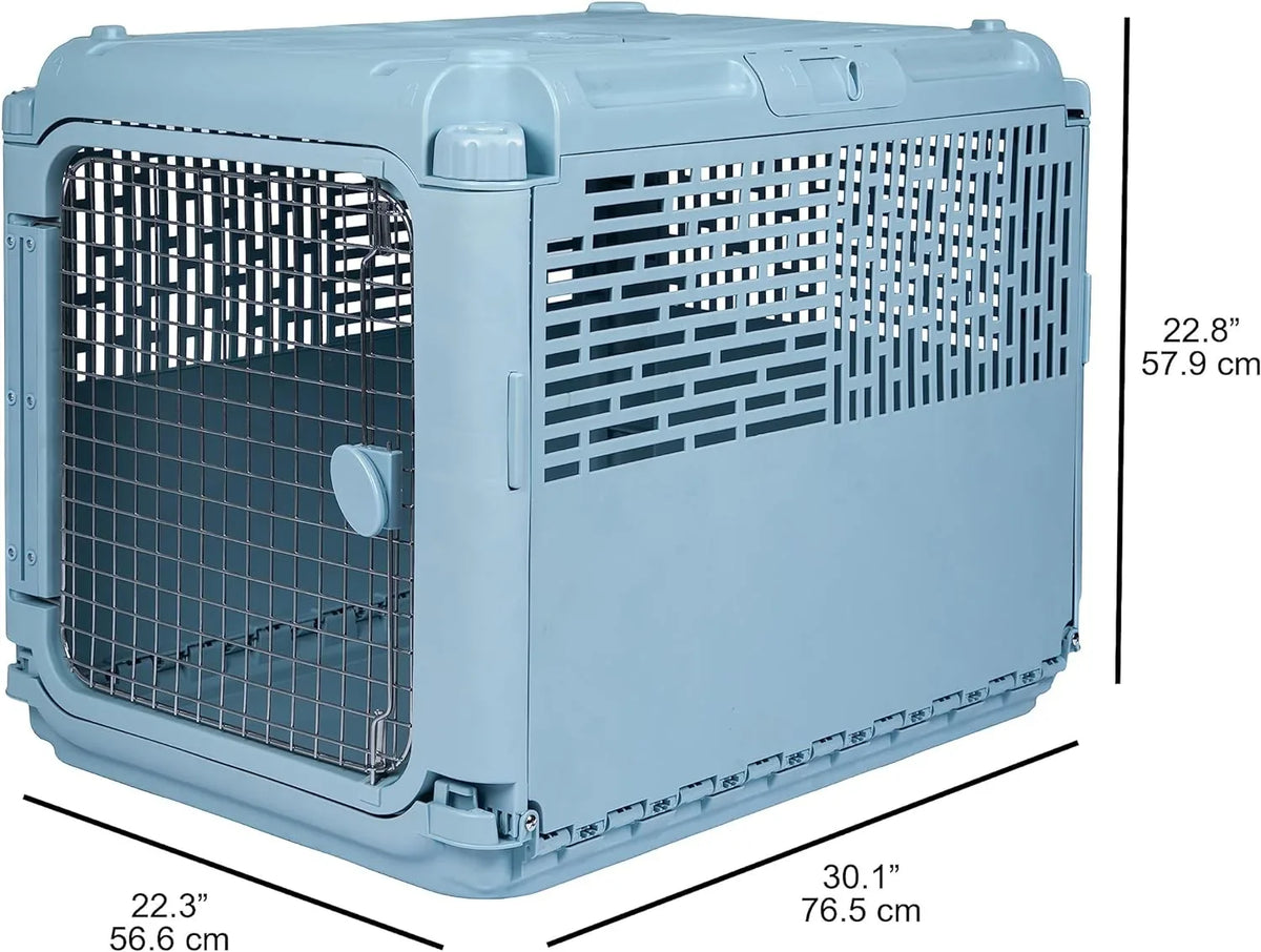 Designs Plastic Kennels Rolling Plastic Airline Approved Wire Door Travel Dog Crate, XXX-Large, Gray - image 19