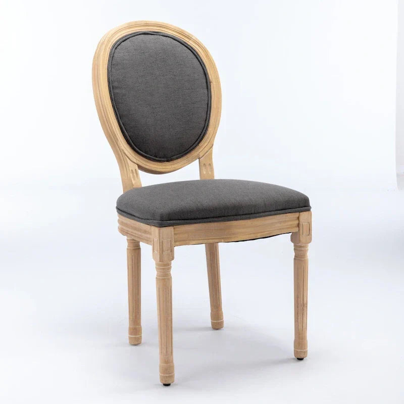 Set of 2 French Oval Back Dining Chairs - Elegant Retro Design with Solid Wood Frame - image 5