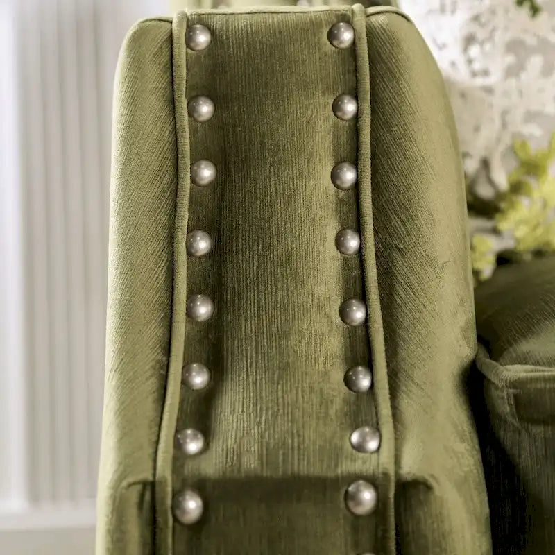 Olie Green Solid Wood Padded Loveseat - Transitional Style by Furniture of America - image 8