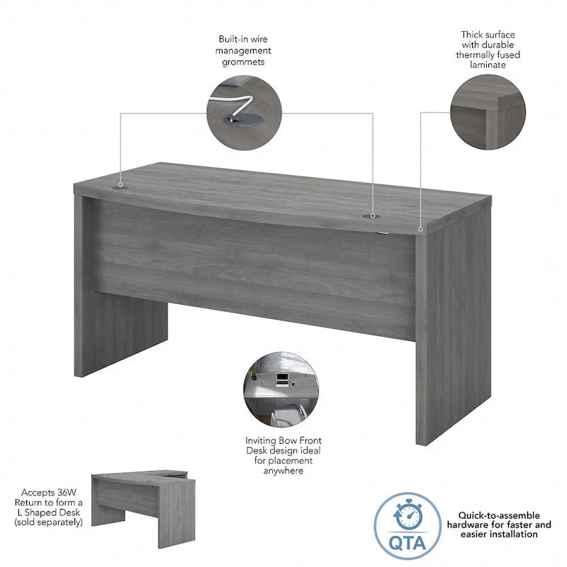 Bush Business Furniture Echo 60W Bow Front Desk - image 47