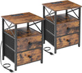 AMHANCIBLE Night Stand Set 2, Nightstand with Charging Station - image 1