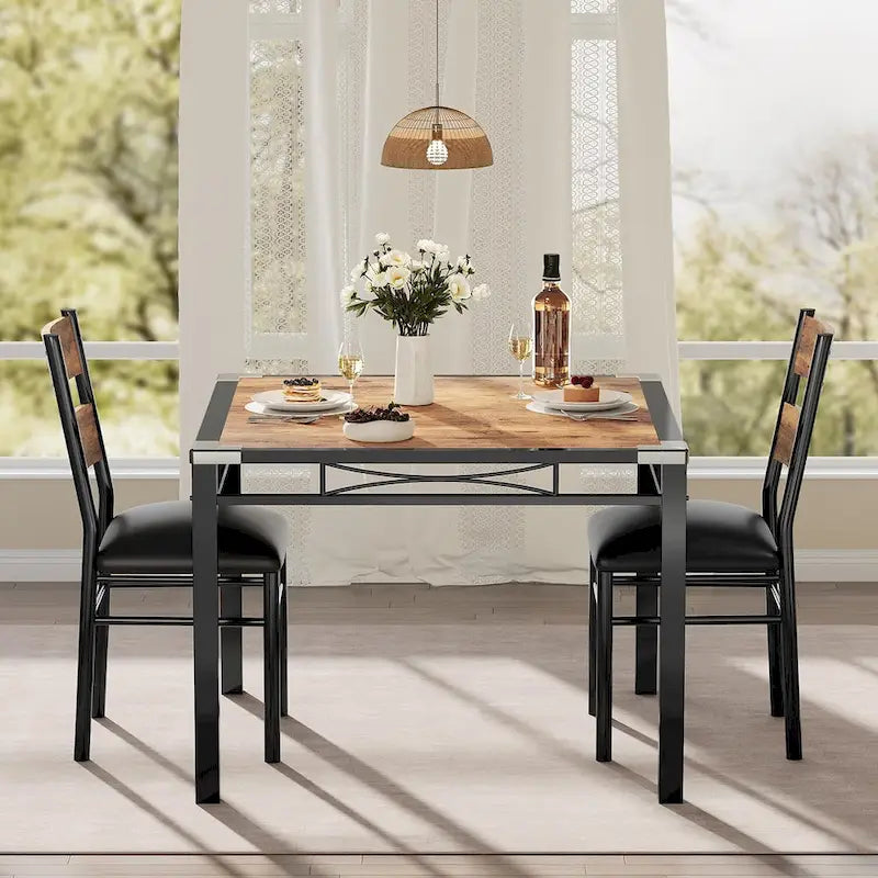 Wooden Dining Table Set with Upholstered Chairs for Kitchen - image 14