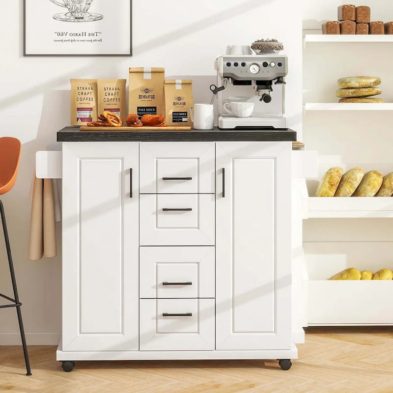 Costway Mobile Rolling Kitchen Island Cart with Wheels - Versatile Serving Utility - Learn More - image 10