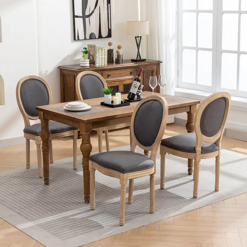 Set of 2 French Oval Back Dining Chairs - Elegant Retro Design with Solid Wood Frame - image 18