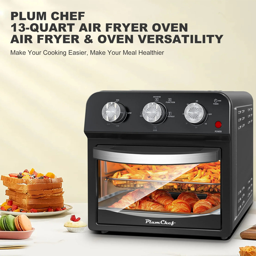 PlumChef 13 Quart 4 Slices Air Fryer Convection Toaster Oven, 1500W, 7 in 1 Multifunction with Roast, Bake, Grill, Broil, Toast, Dehydrate, Defrost - image 21