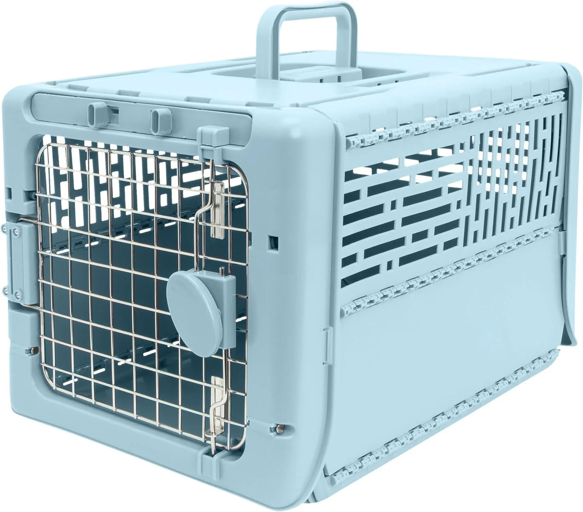 Designs Plastic Kennels Rolling Plastic Airline Approved Wire Door Travel Dog Crate, XXX-Large, Gray - image 10
