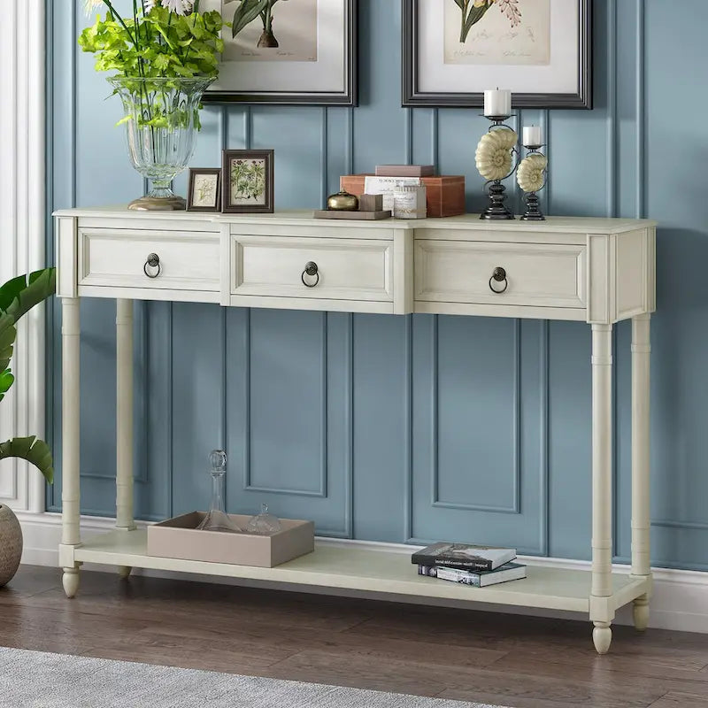 Entryway Console Table with Drawers and Extended Shelf - image 5