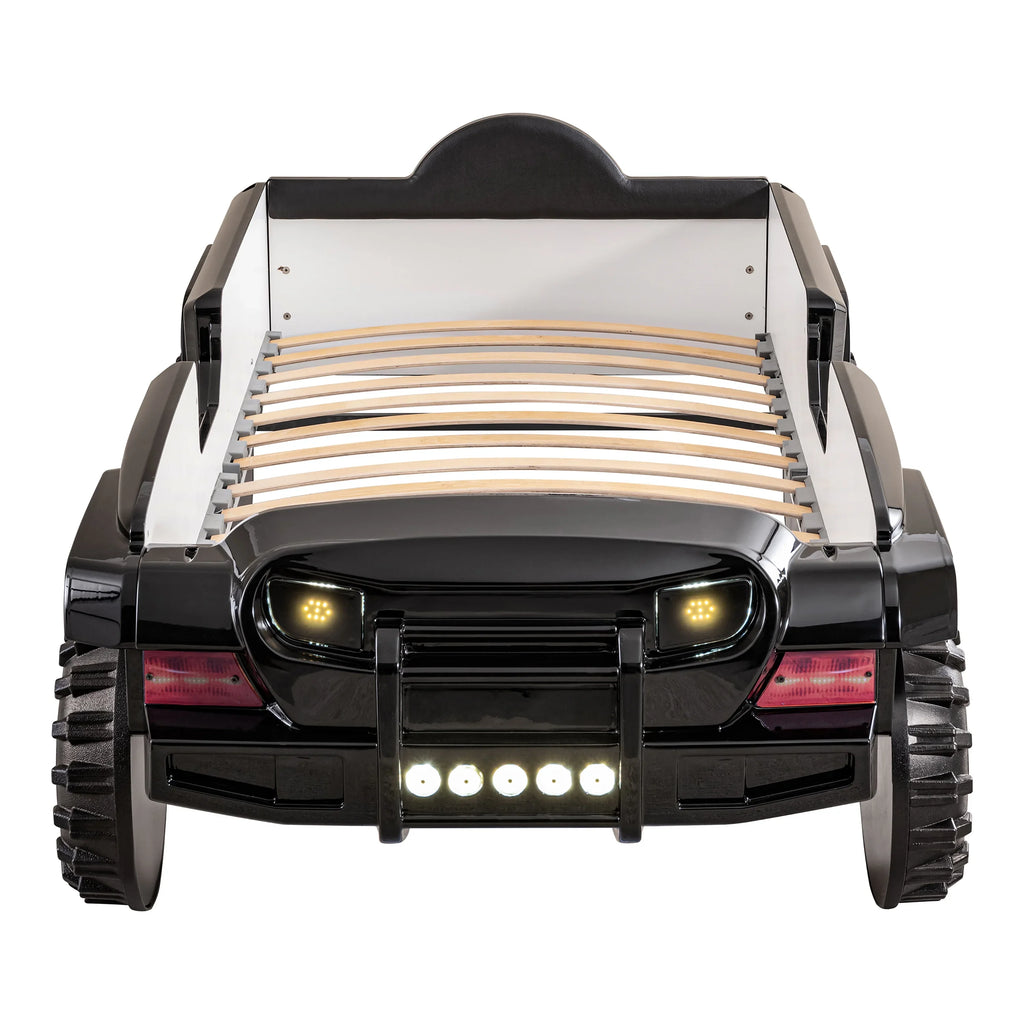 Furniture of America Terra Kids Plastic Twin SUV Bed with LED and Sound, Black - image 2