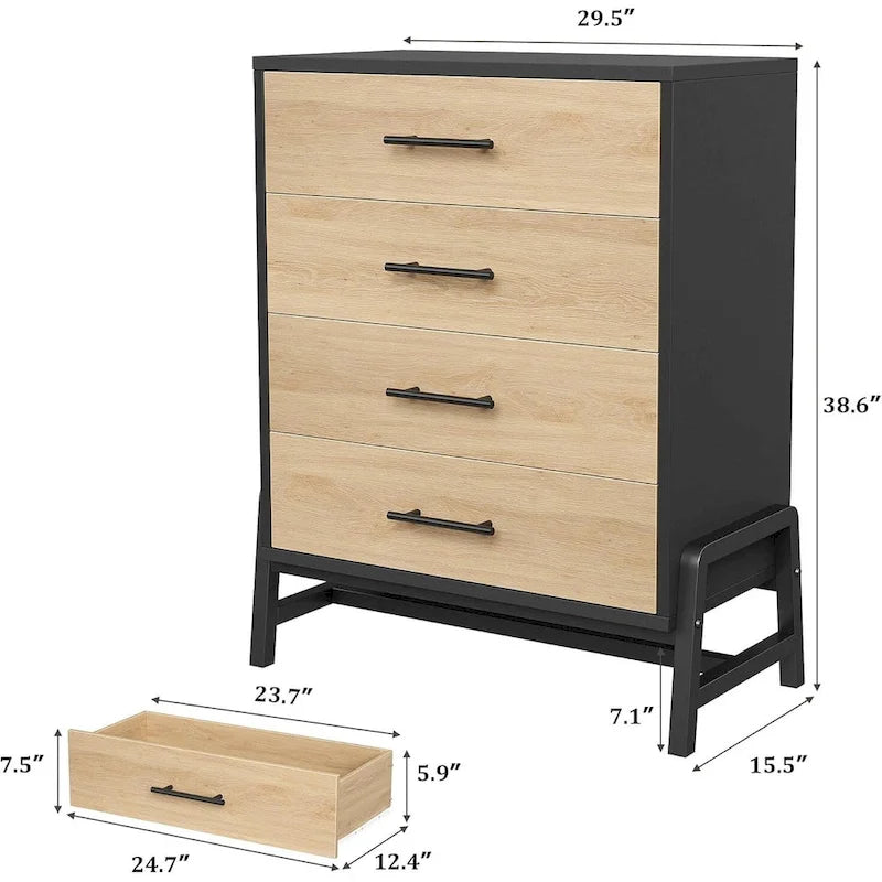 Freestanding 4-Drawer Dresser with Storage - 38.6" Tall - image 10