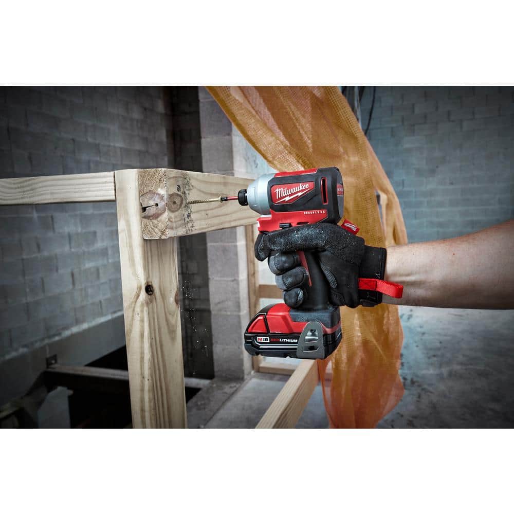 M18 18V Lithium-Ion Brushless Cordless Compact Drill/Impact Combo Kit (2-Tool) W/ (2) 2.0Ah Batteries, Charger & Bag 2892-22CT - image 7