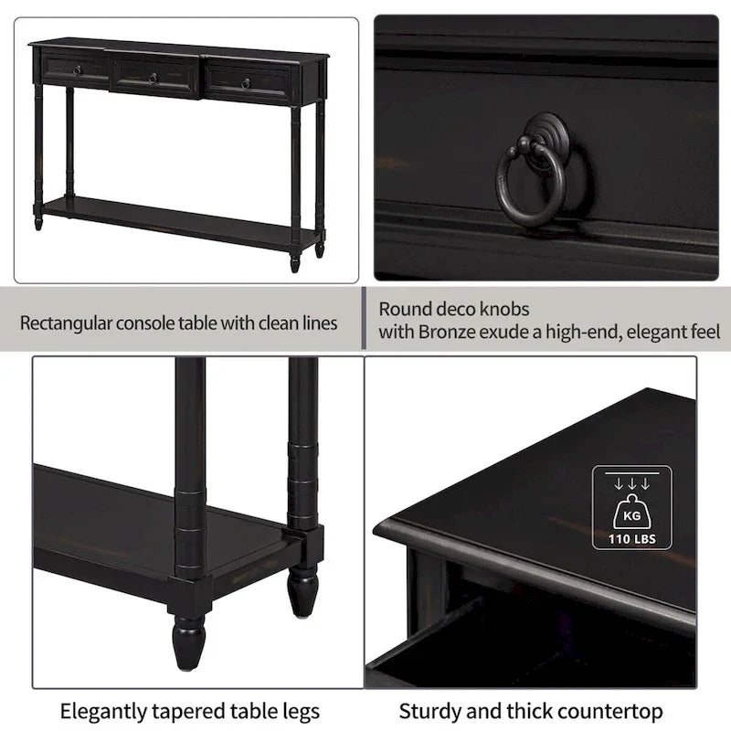 Entryway Console Table with Drawers and Extended Shelf - image 13