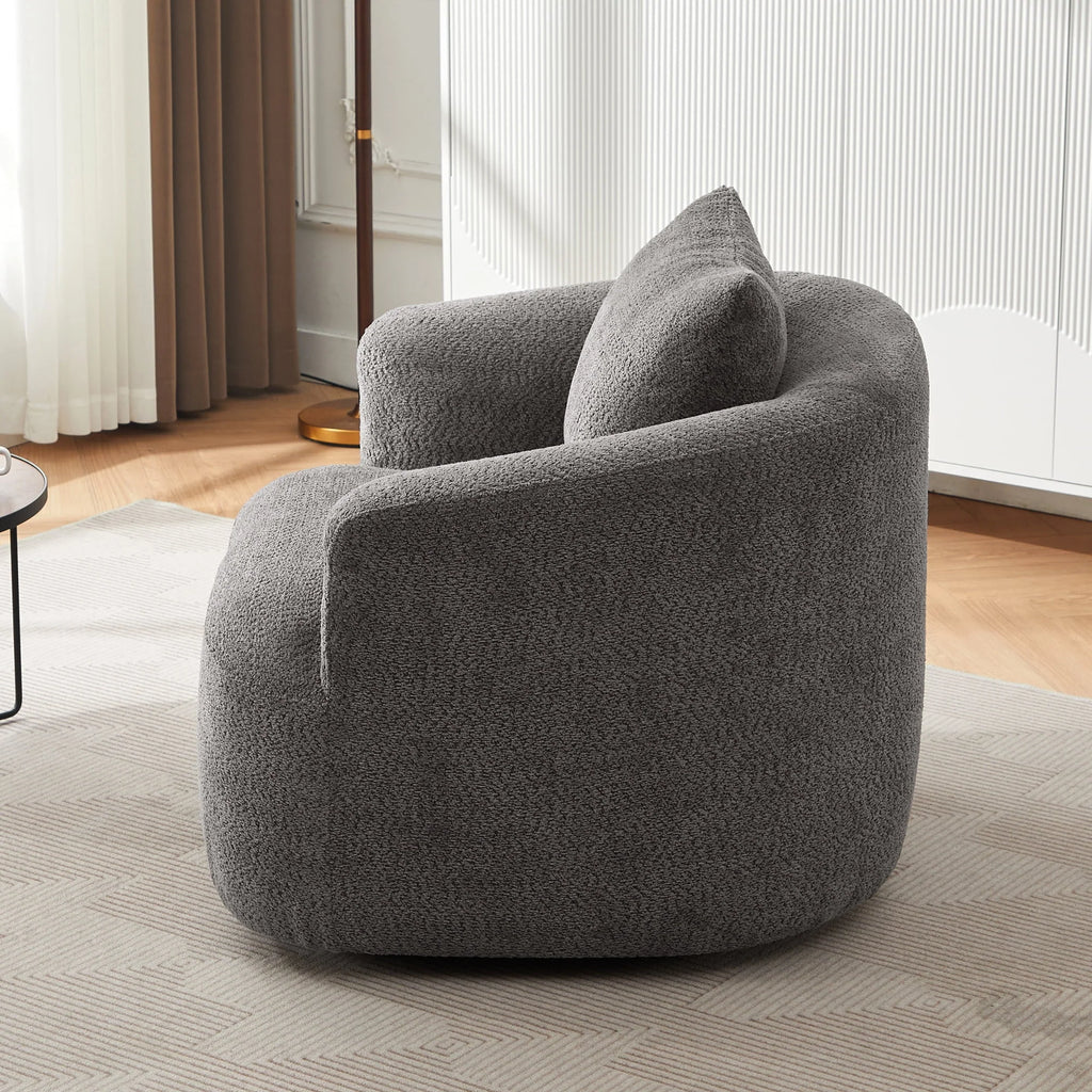 Harper & Bright Designs 360- Swivel Accent Chair, Barrel Chair Swivel Upholstered Sofa Chair with Cushion for Living Room Office, Beige - image 25