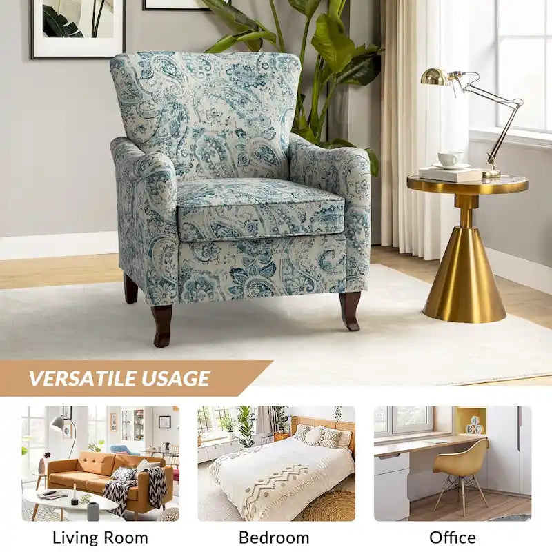 Set of 2 Samouel Contemporary Floral Wingback Armchairs by HULALA HOME - image 24