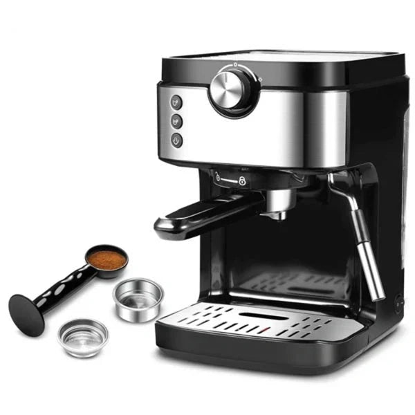 Steam Espresso Machine, Latte and Cappuccino Maker with Milk Frother, 20 Bar Italian Pump, Automatic Setting of Coffee Volume