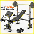 Weight Bench, Blacksmith 1100 lb 6 - in - 1 Workout Bench Press with Squat Rack Leg Developer Preacher Curl Butterfly Arms, Gym Exercise Equipment for Full Body Home Gym - image 1