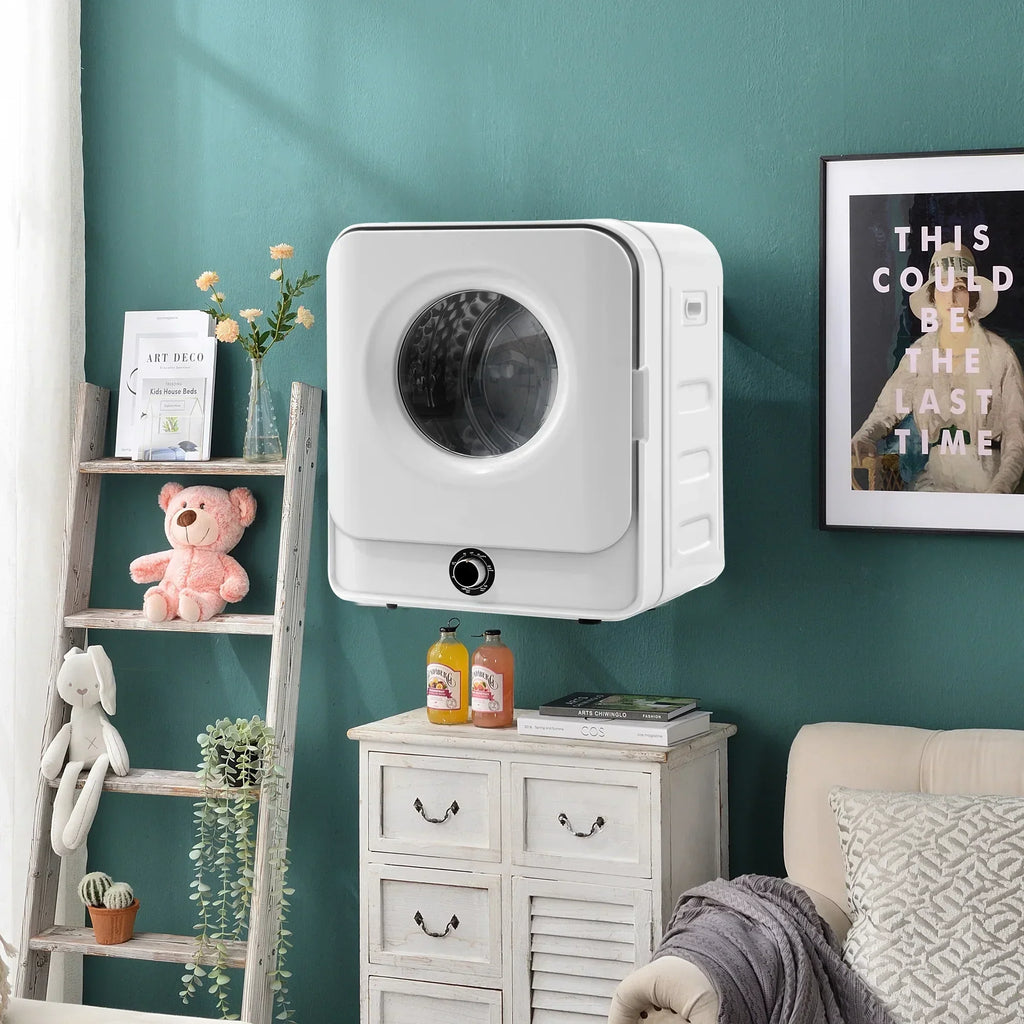 1.95 Cu.ft Front Load Clothes Dryer, Portable Compact Dryer 830W, 5 Drying Modes, Stainless Steel Drum, with Overheat Protect