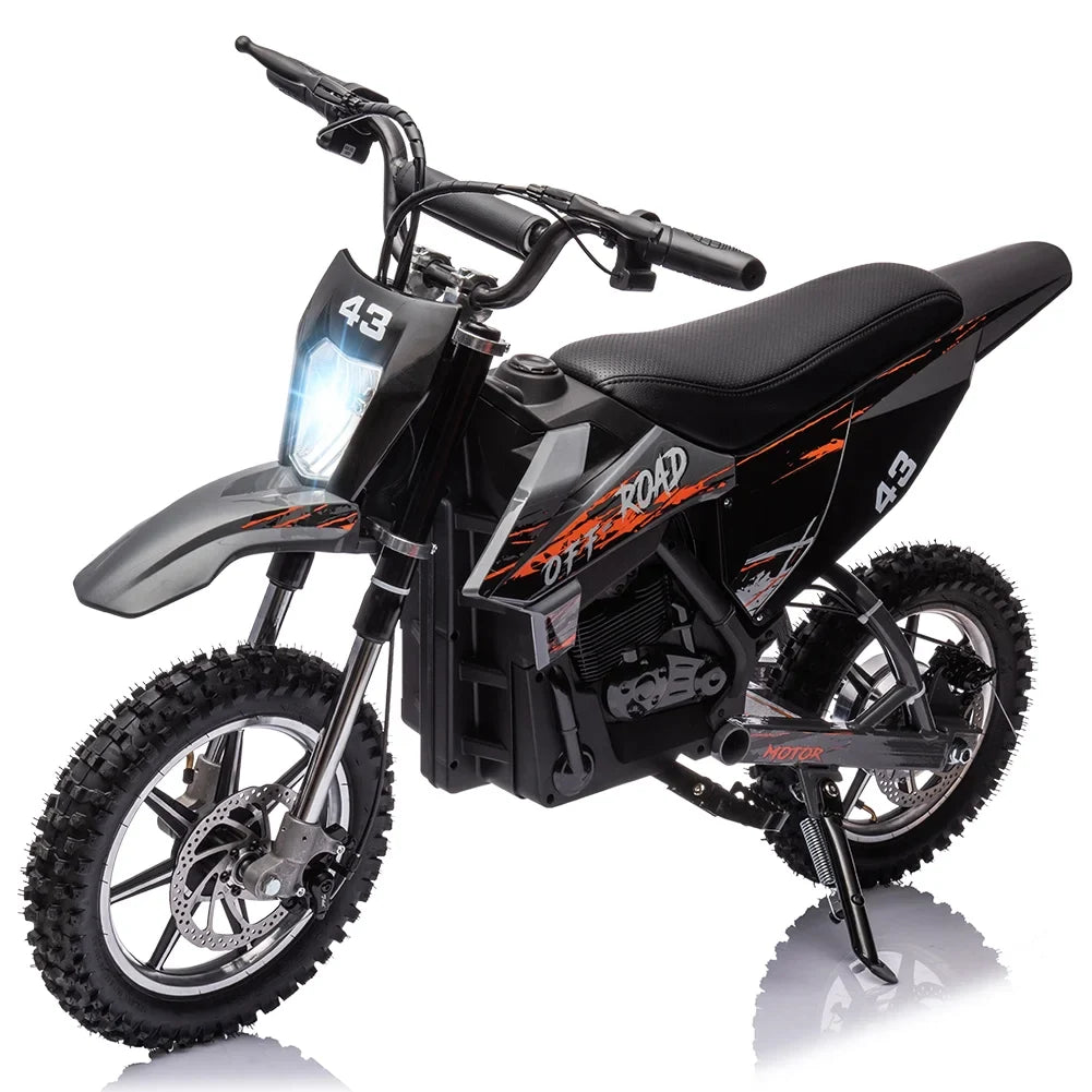Electric Dirt Bike for Kids,36V Ride on Motorcycle,Up to 15.5MPH,350W Brushless Motor,LED Headlight,Leather Seat,Front and Back Brakes,Electric Motorcycle for Kids Age 8-16,Max Load 175lbs - image 5