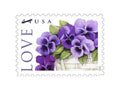 NOT Forever Stamp-First Class Stamps 2010 Love Purple Pansy – Love & Celebration. 44¢ Postage - image 2