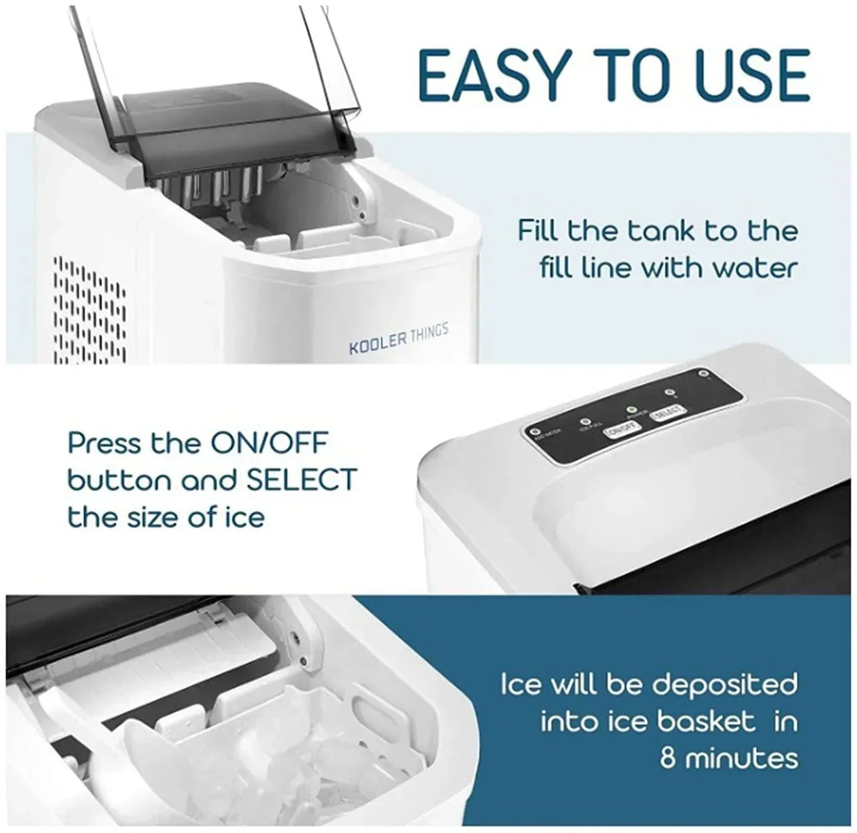Ice Maker Ice Cube Maker, Ice Making Countdown LED