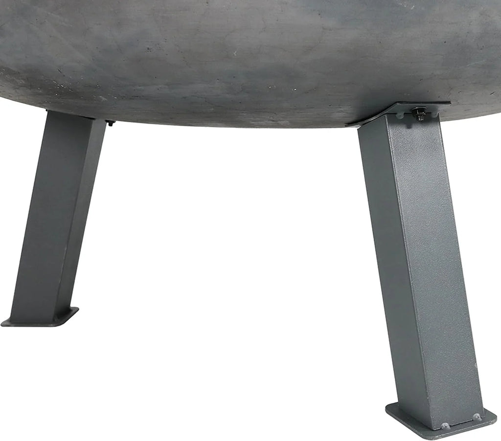 34-Inch Rustic Cast Iron Outdoor Raised Fire Pit Bowl with Handles - Oxidized Finish - image 16