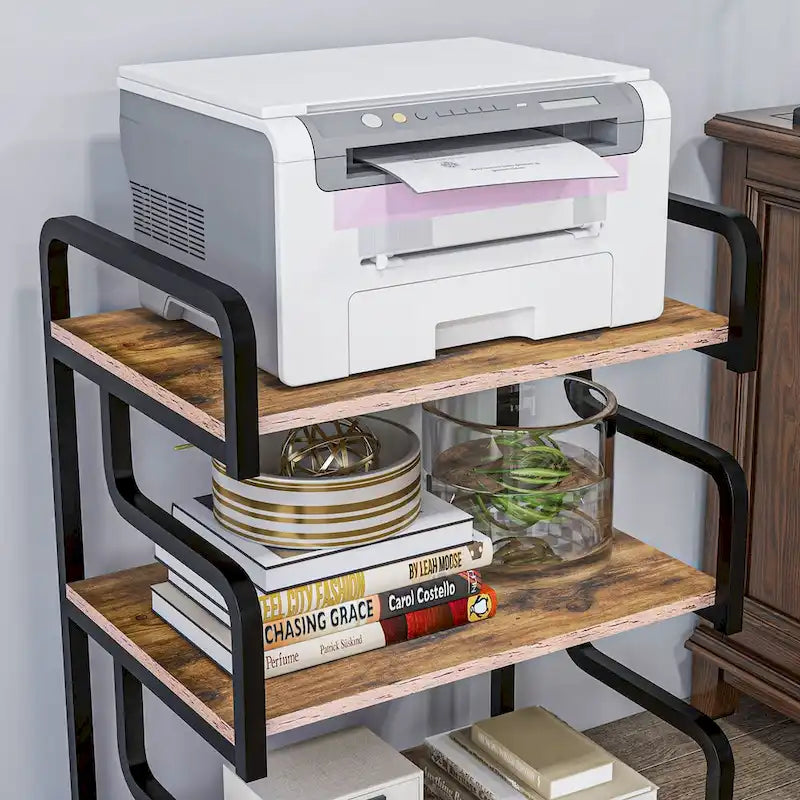 HOMCOM Industrial 3-Tier Printer Stand with Storage - Versatile Metal Rack for Home Office - image 29