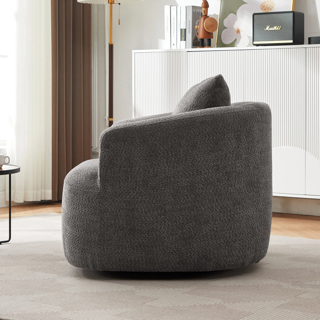 Harper & Bright Designs 360- Swivel Accent Chair, Barrel Chair Swivel Upholstered Sofa Chair with Cushion for Living Room Office, Beige - image 26