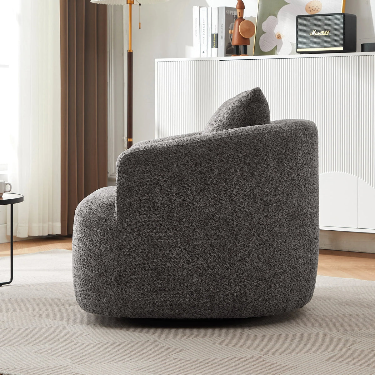 Harper & Bright Designs 360- Swivel Accent Chair, Barrel Chair Swivel Upholstered Sofa Chair with Cushion for Living Room Office, Beige - image 26