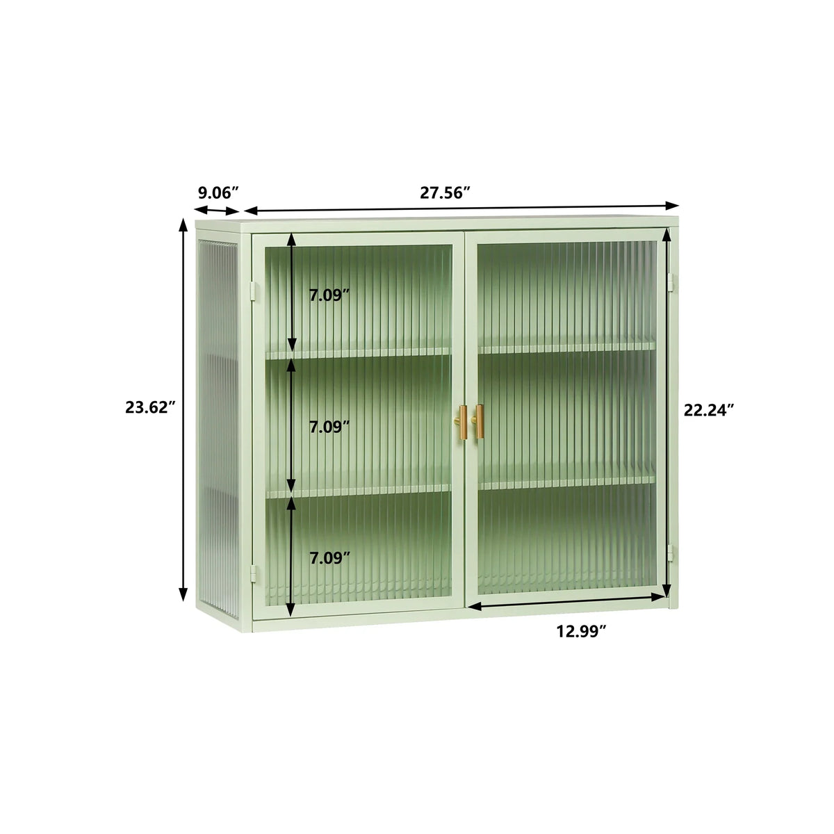27.56"Modern Wall Cabinet with Glass Doors, Bathroom Cabinet with Featuring Three-tier Storage for Entryway Living Room, Bathroom or Dining Room - image 2