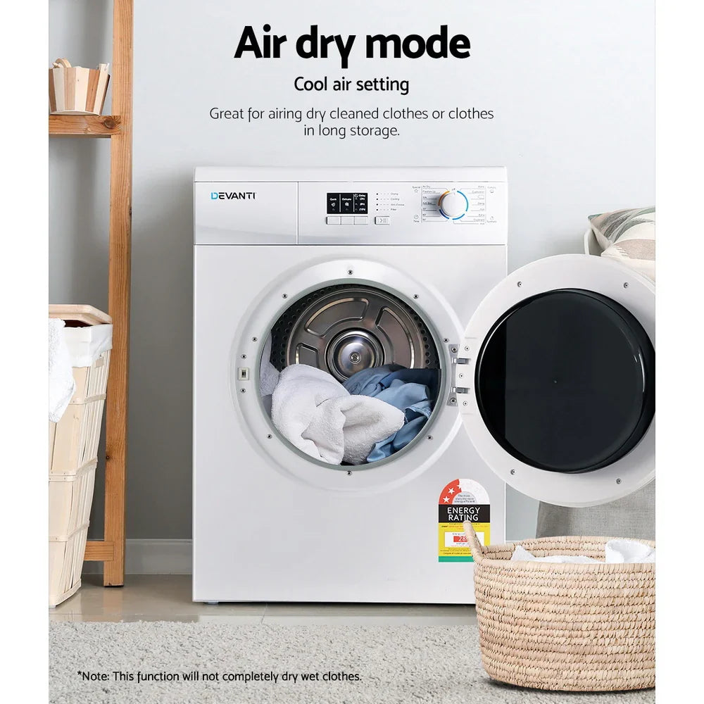 Devanti 7kg Vented Tumble Dryer - White - image 5