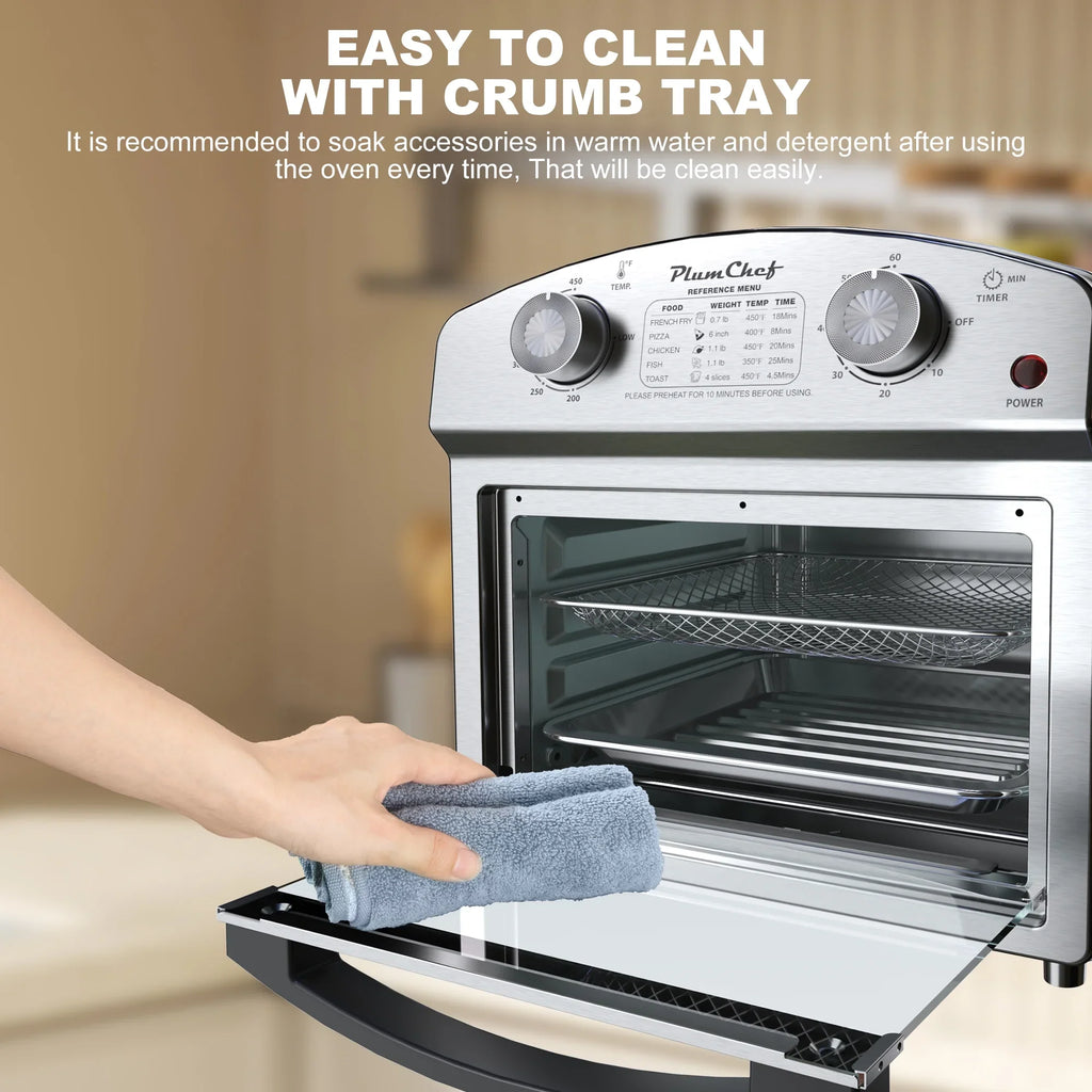 PlumChef 13 Quart 4 Slices Air Fryer Convection Toaster Oven, 1500W, 7 in 1 Multifunction with Roast, Bake, Grill, Broil, Toast, Dehydrate, Defrost - image 7