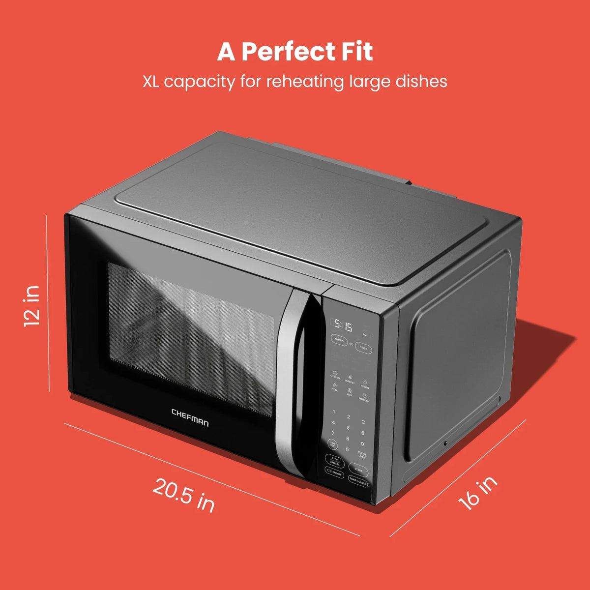Chefman Microcrisp 1.1 cu. ft. Countertop Microwave Oven + Crisper, 1800 Watts - Black - image 7