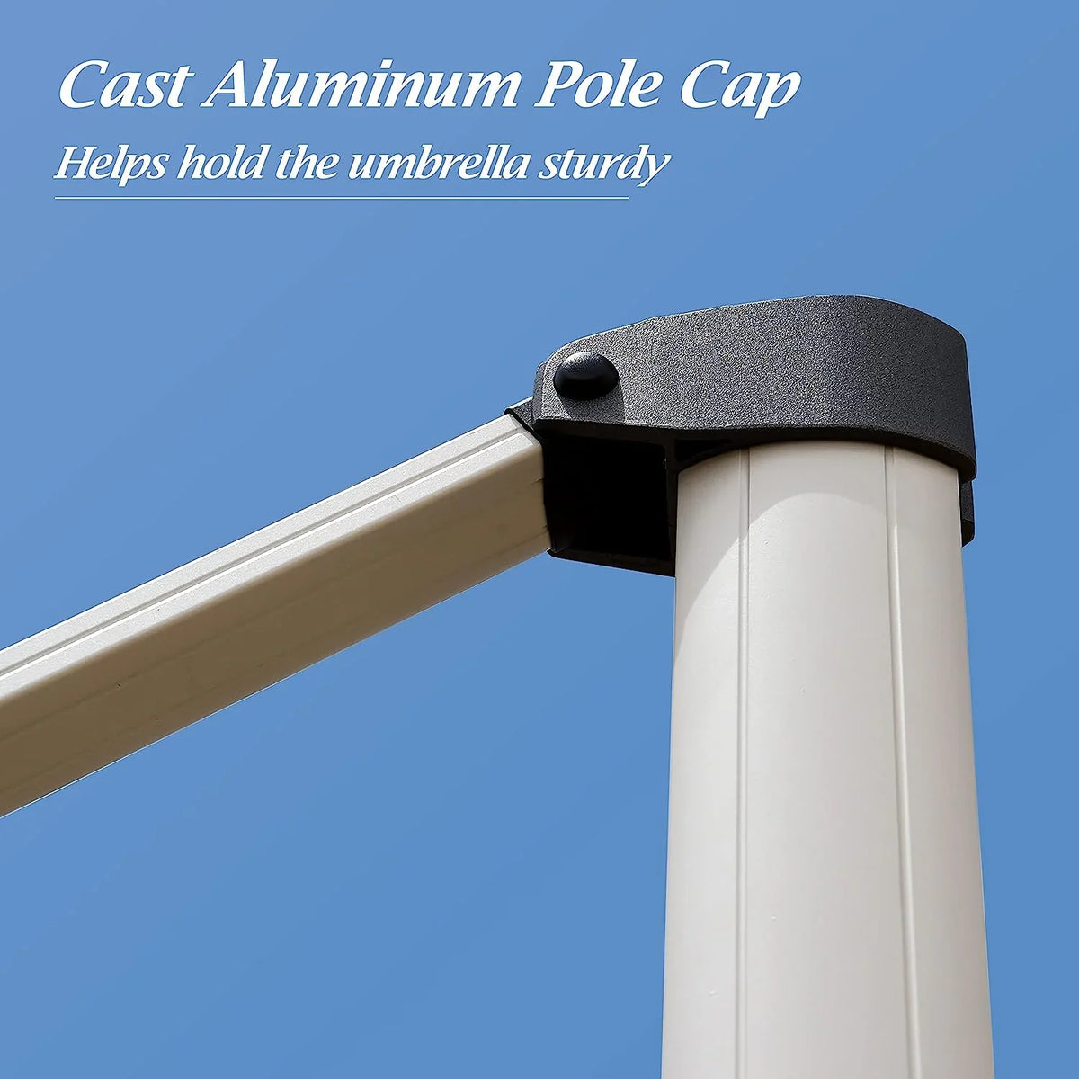 12ft Solar LED Patio Umbrella Outdoor Round Umbrella Large Cantilever Umbrella with LED Lights Windproof Bias Umbrella Heavy 