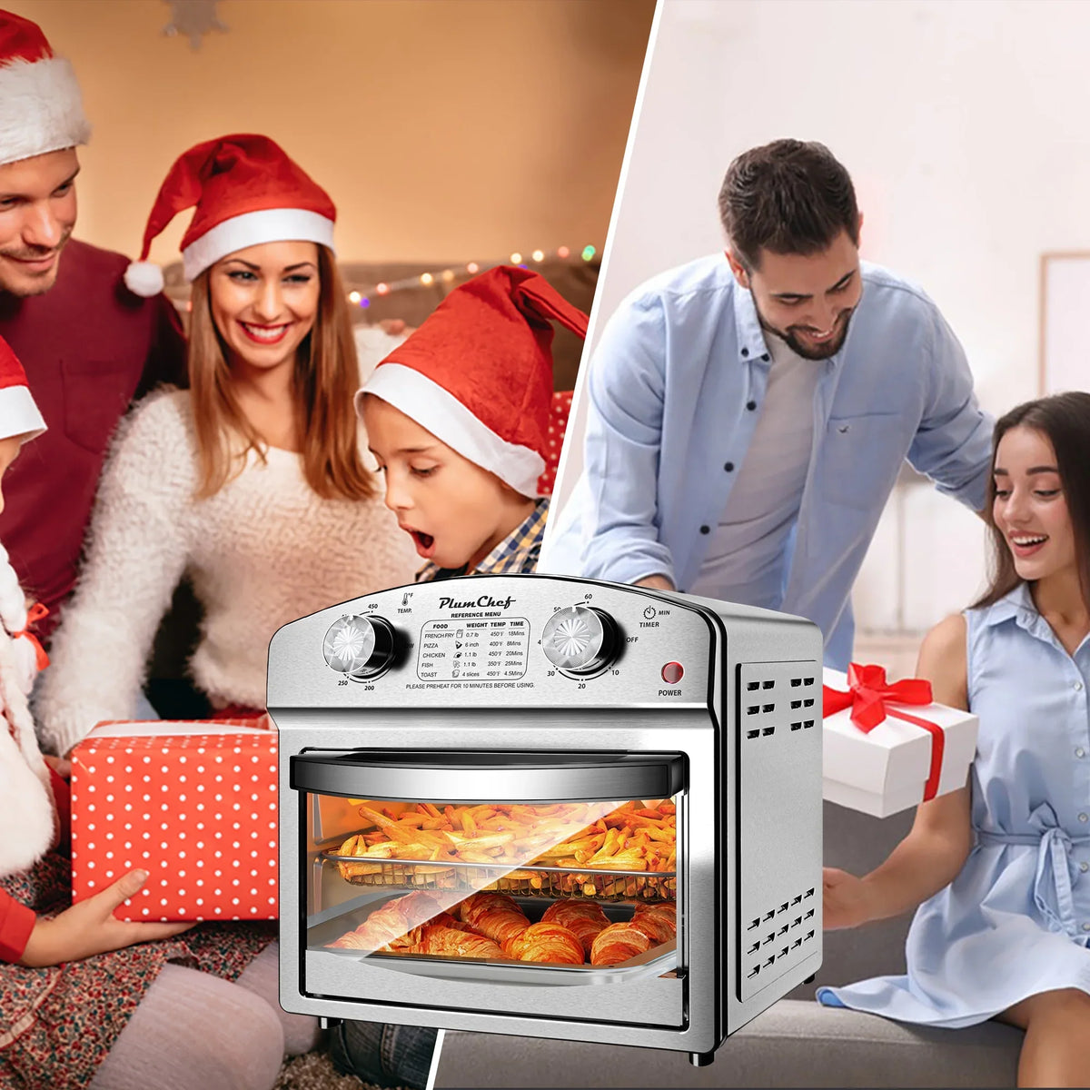PlumChef 13 Quart 4 Slices Air Fryer Convection Toaster Oven, 1500W, 7 in 1 Multifunction with Roast, Bake, Grill, Broil, Toast, Dehydrate, Defrost - image 13