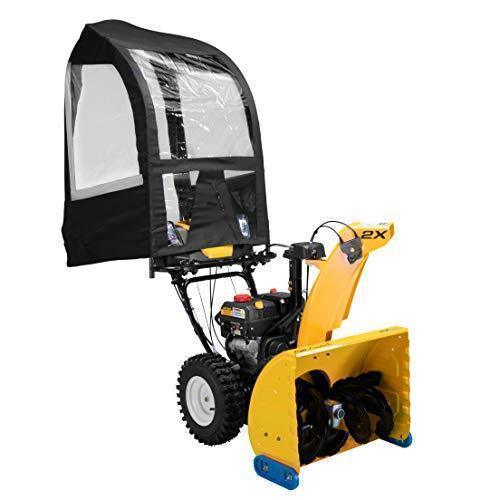 Deluxe Universal Snow Thrower Cab, Black – Fits Most Two & Three-Stage Snow Blowers, Includes Storage Pouch & Reflective Fabr