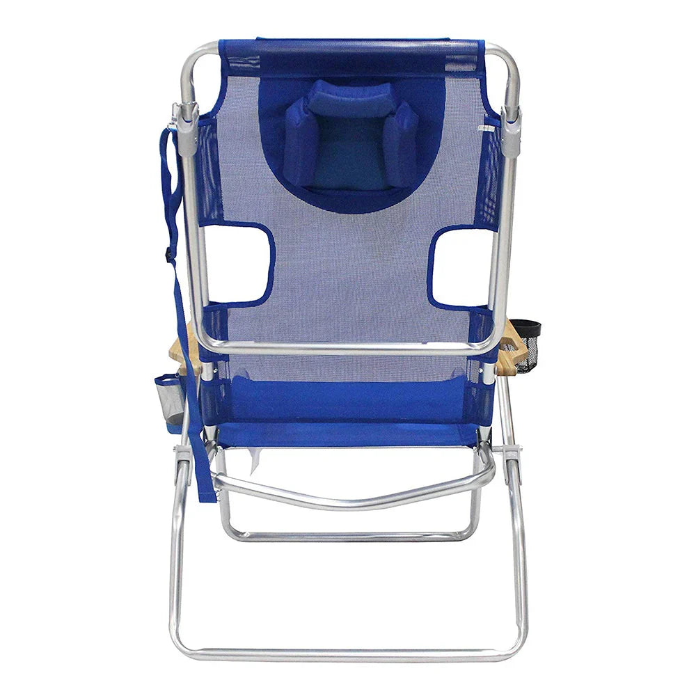 Ostrich 3-N-1 Altitude Outdoor Lounge Reclining Beach 16-Inch Height Chair, Blue